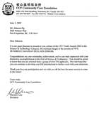 CCF Youth Award Letter